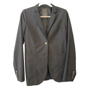 Talula Black Blazer Size 4 Wool Blend Office Gold Buttons Academia Preppy Career